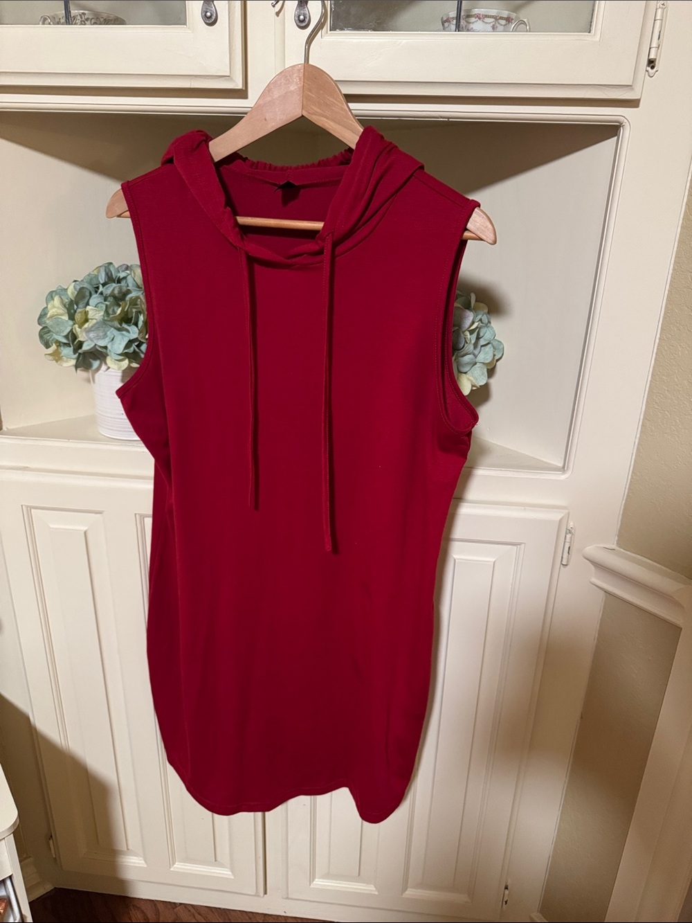 SHEIN Sleeveless Hooded Tank Dress - Crimson